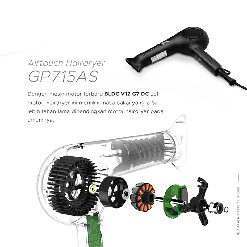 Glampalm Aero Professional Hair Dryer - GP715AS